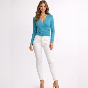 Seamless faux wrap top one size fits all excellent condition